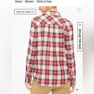 J Crew plaid flannel shirt women’s